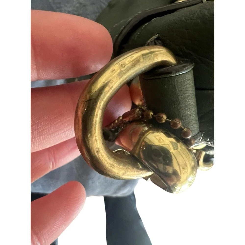Coach Soft Pebbled Leather Green Shoulder‎ Bag Brooke H1194-F17165 Gold Accents